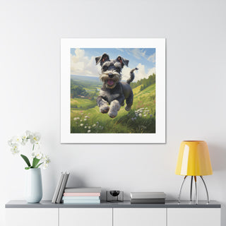 "Frolicking Schnauzer Canvas Print"