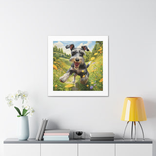 Frolicking Schnauzer Canvas Print