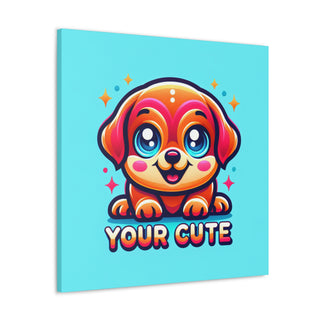 "Fluffy Paws: A Playful Puppy with a Message of Cuteness"- Canvas