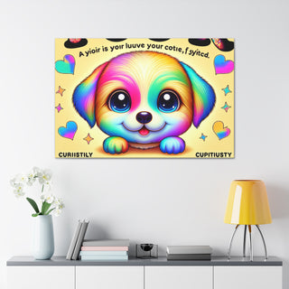 "Cuddles & Cuteness: A Playful Pup's Paradise"- Canvas