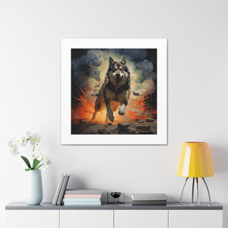 Heroic Husky Glow Canvas