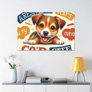 "Cuddly Paws: A Playful Pup Brings Happiness with Every Wag!"- Canvas