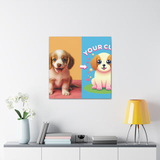 "Fluffy Paws: A Playful and Happy Pup to Brighten Your Day"- Canvas