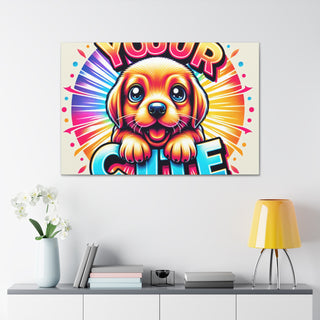 "Cutie Paw-tutie: The Adorable Adventures of a Playful Pup"- Canvas