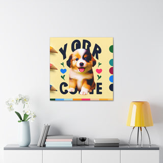 "Cutie Paws: A Playful Puppy's Tale"- Canvas