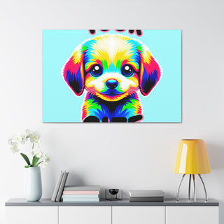 "CuriousCompanions: A Playful Pup's Paradiso"- Canvas