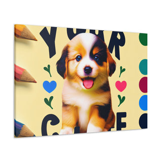 "Cutie Paws: A Playful Puppy's Tale"- Canvas