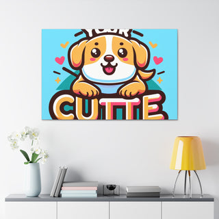 "Cuddly Cutie Paws: A Playful Puppy's Tale"- Canvas