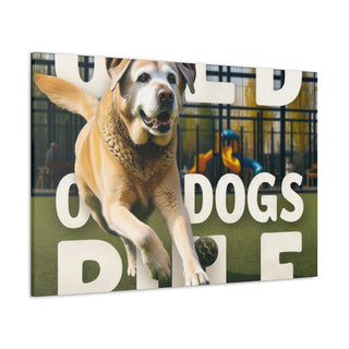 "Vintage Paws: Embracing Fun and Adventure at Any Age"- Canvas