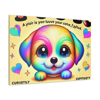 "Cuddles & Cuteness: A Playful Pup's Paradise"- Canvas