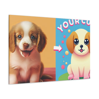 "Fluffy Paws: A Playful and Happy Pup to Brighten Your Day"- Canvas