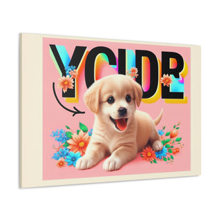 "Charming Furry Wonders: A Playful Portrait of "Your Cute" Puppy"- Canvas