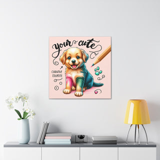 "Cuddle Paws: The Playful Puppy"- Canvas